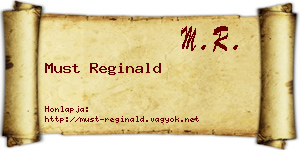 Must Reginald névjegykártya